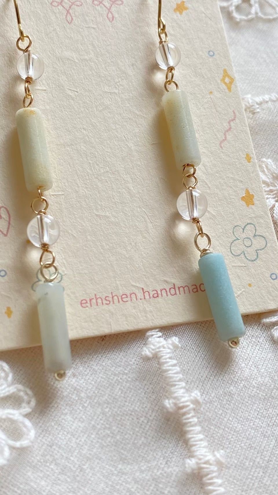 夢幻藍綠色調耳環