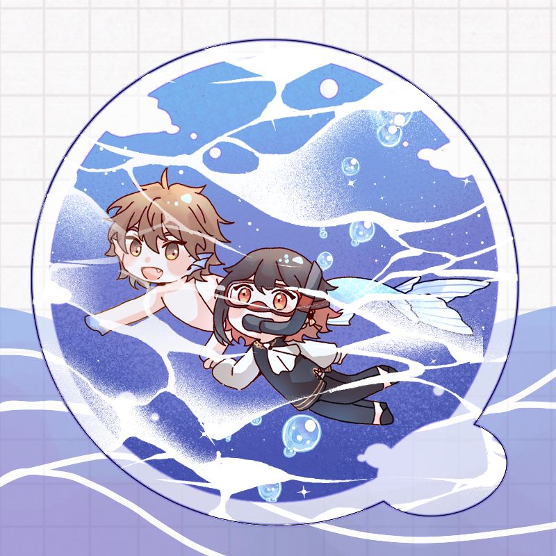 【新世界狂歡】八伊海中游水波紋壓克力片