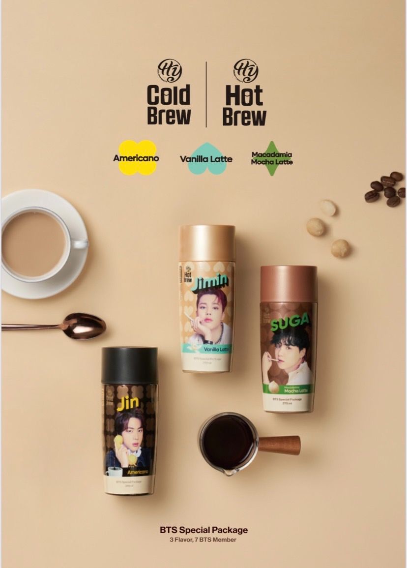 HY BTS 冷萃美式黑 香草風味拿鐵 堅果風味摩卡 咖啡 （270ml/每罐） （隨機出貨唷）