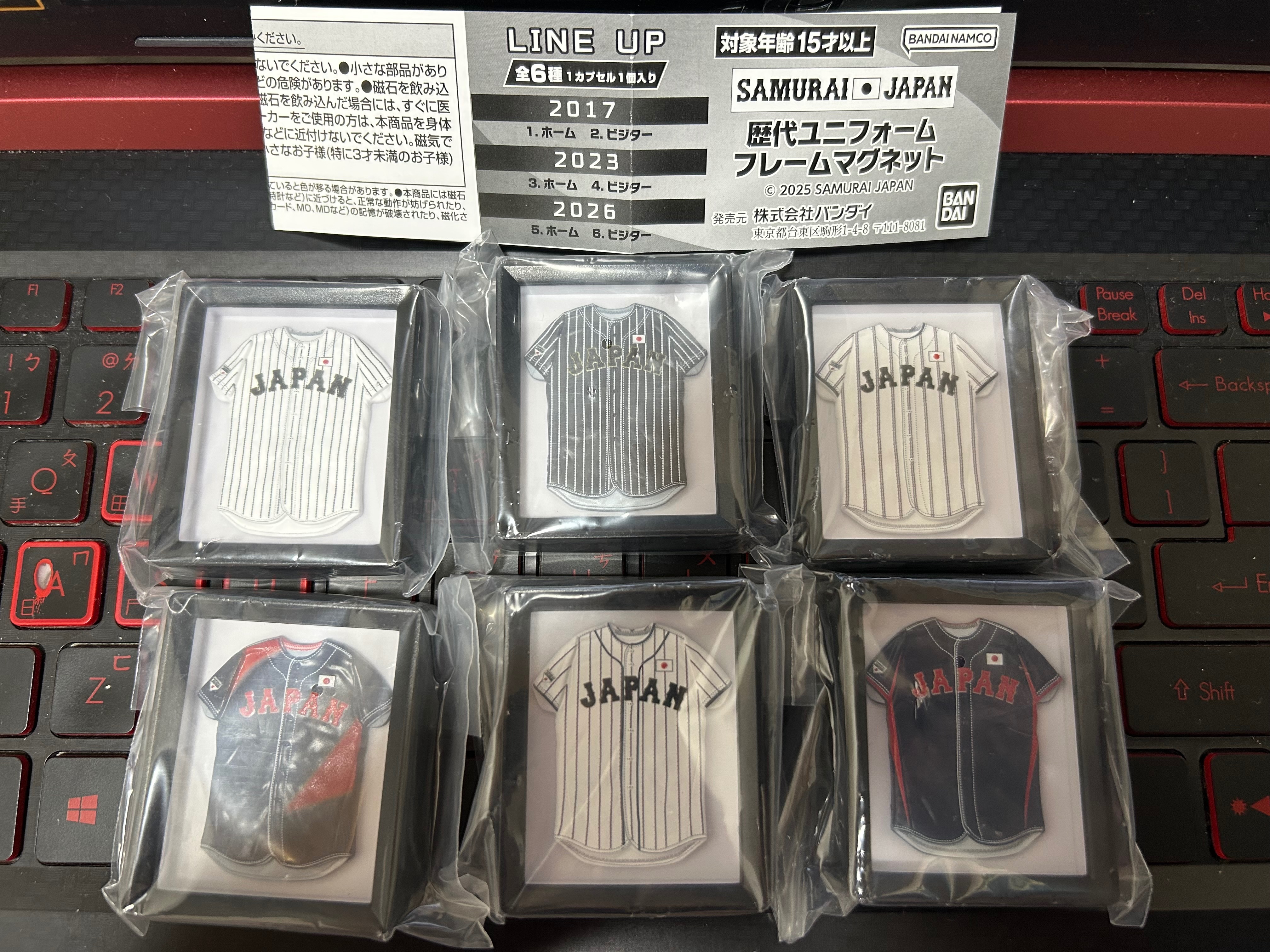 現貨 2026 經典賽 WBC 日本武士隊 扭蛋 球衣造型磁鐵 六個一組 大谷翔平