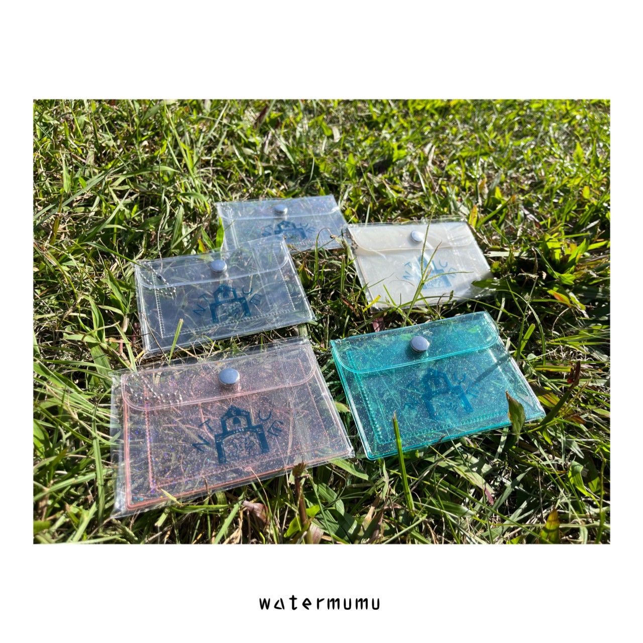 【watermumu】自繪款 | 雙層票卡夾 | 有扣子款＆背後插卡式 | 閃粉款 | 共４色