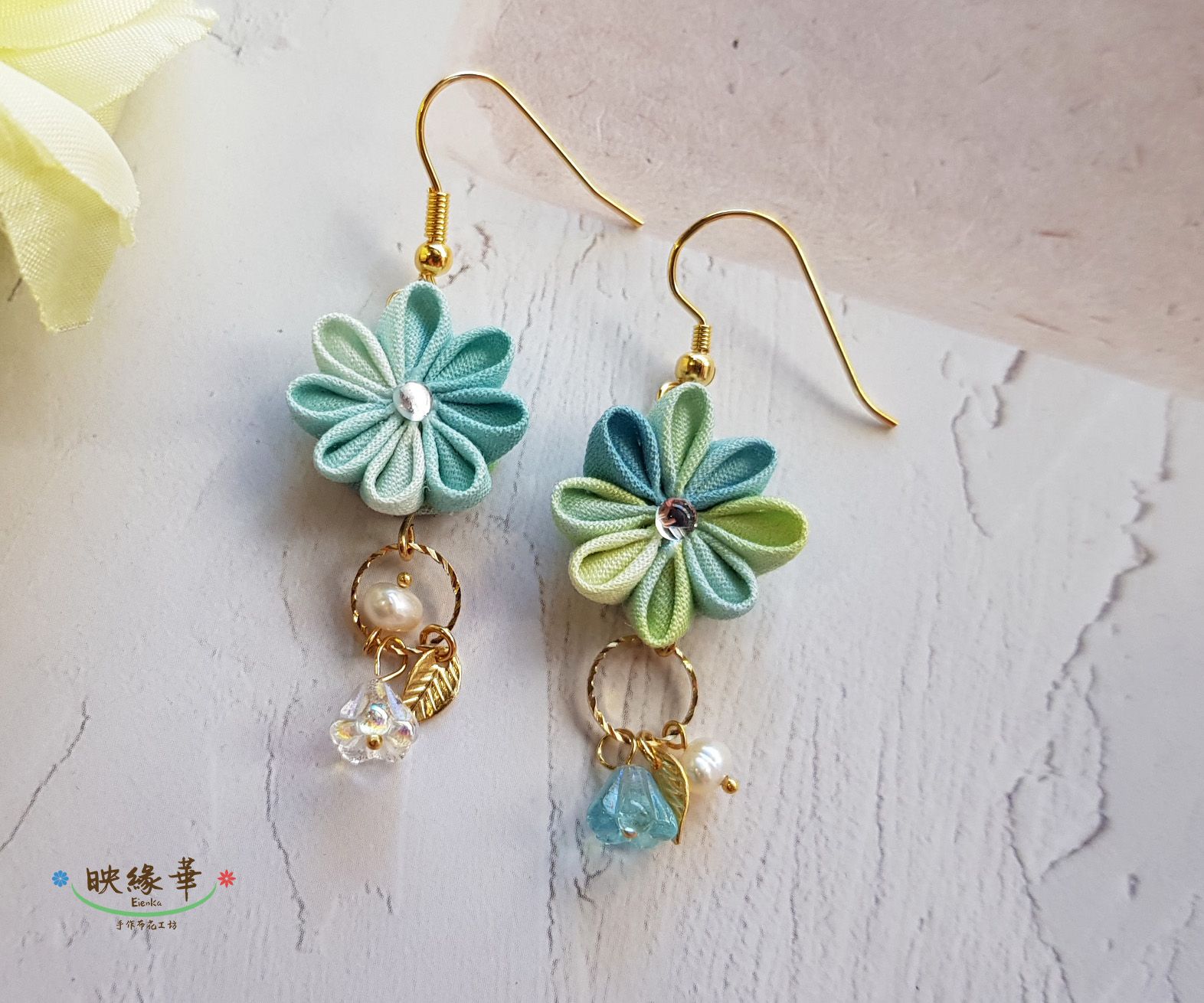 《小花清新》手作布花耳環