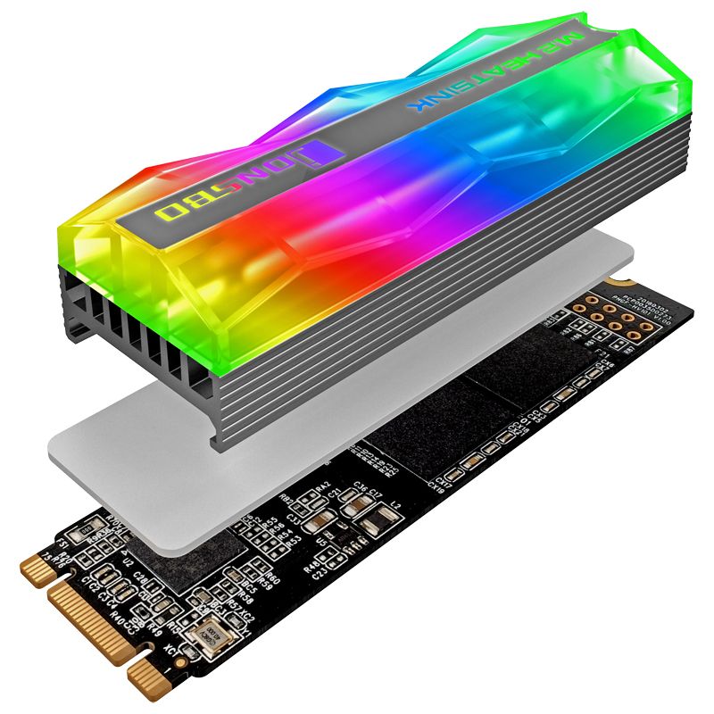 M2 SSD 發光散熱片
