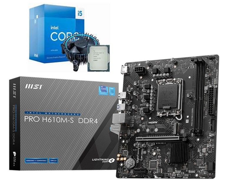 全新盒裝 散片 I5 12400F + 微星H610M-S DDR4 主板 （工作室組裝支援價不開發票）