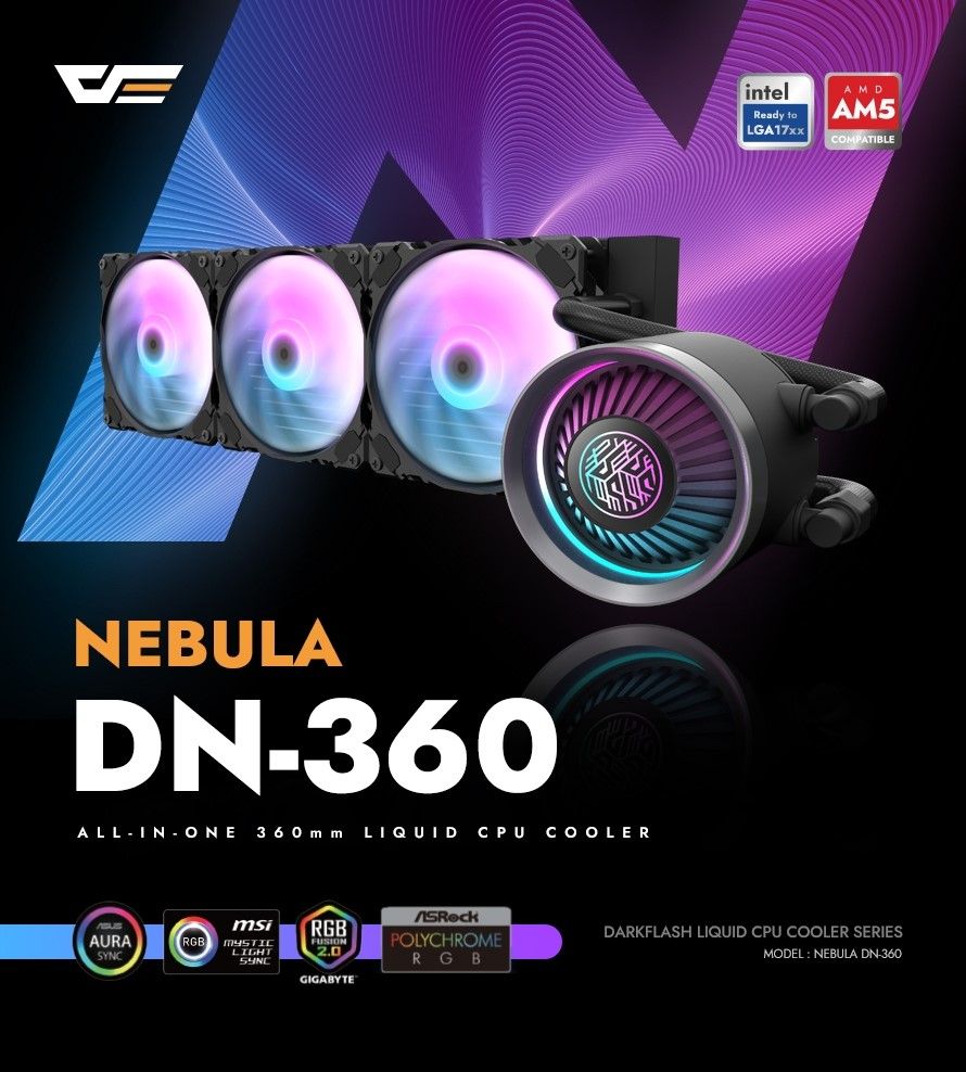 darkFlash 大飛 Nebula DN360 DN240 ARGB 水冷散熱器