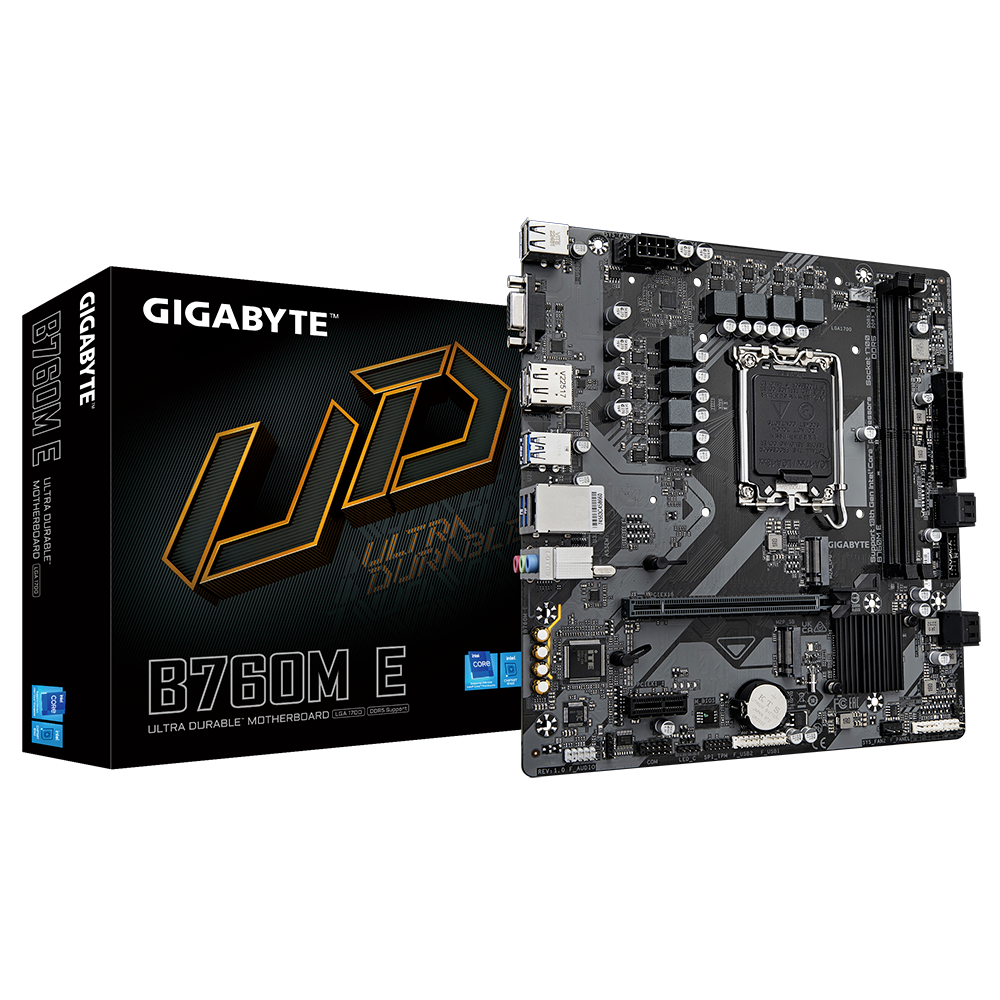 技嘉 B760M E  DDR5 [ 三介面 VGA  HDMI DP ]  兩個M2 插槽+內建除錯燈 裝機首選