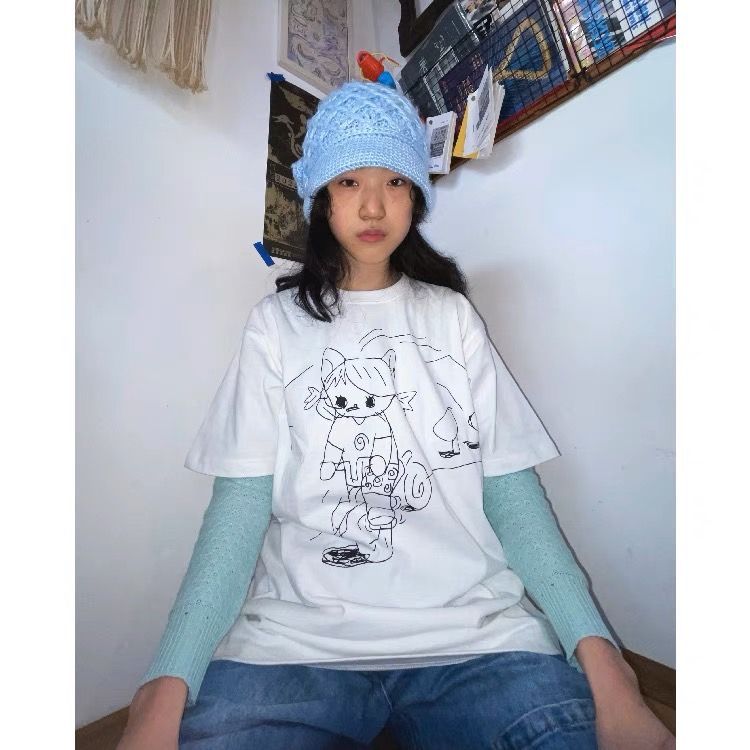 騎單車 短T