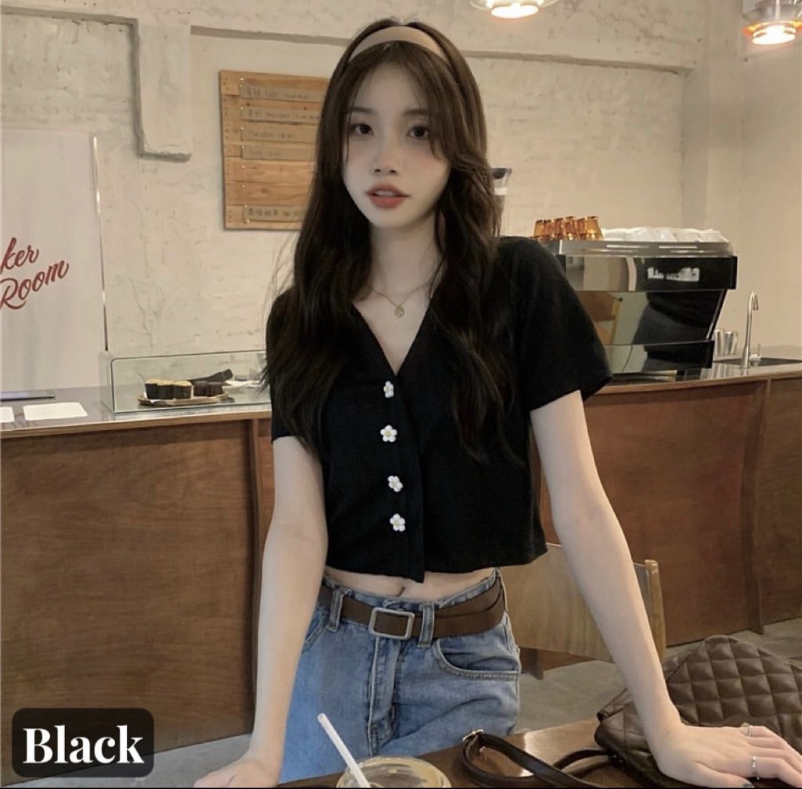 夏季俏皮花花開衫上衣♡