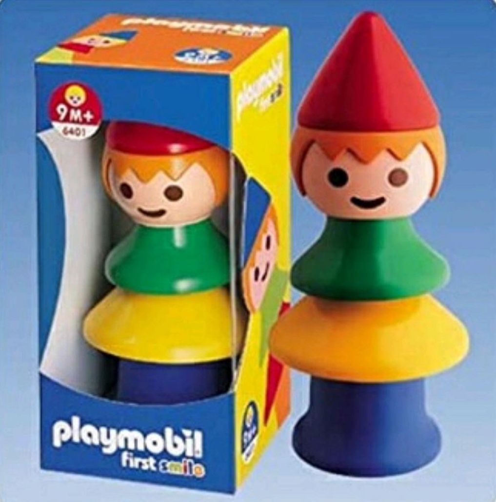 全新 絕版 盒裝 德國 摩比 Playmobil 6401 可愛系列 123 大頭摩比 小丑 金字塔 疊疊樂
