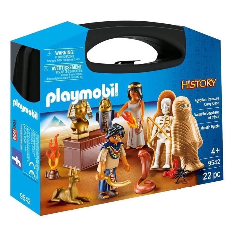 全新 現貨 摩比 Playmobil 9542 埃及寶藏 收納 手提盒 木乃伊 卡諾比克罐 古文明 兩河文