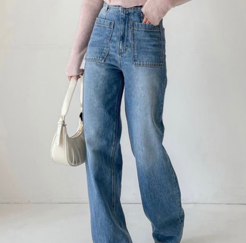 STAY SEOUL 刷白落地牛仔褲