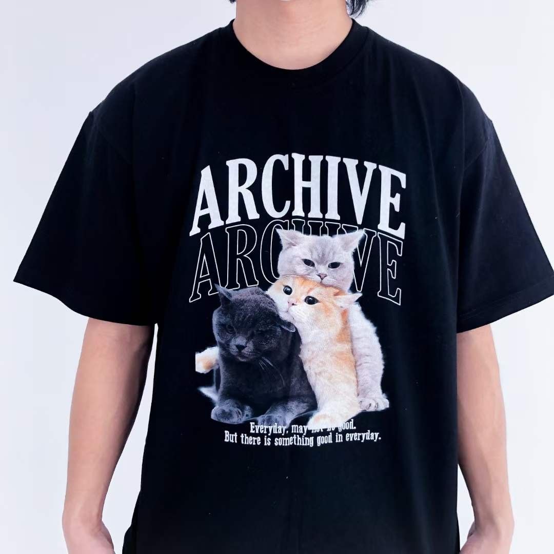 正韓 男女可穿 三隻貓貓 短袖踢