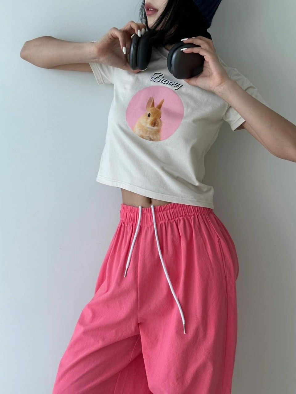 正韓 小兔兔 短版 短袖踢 3色