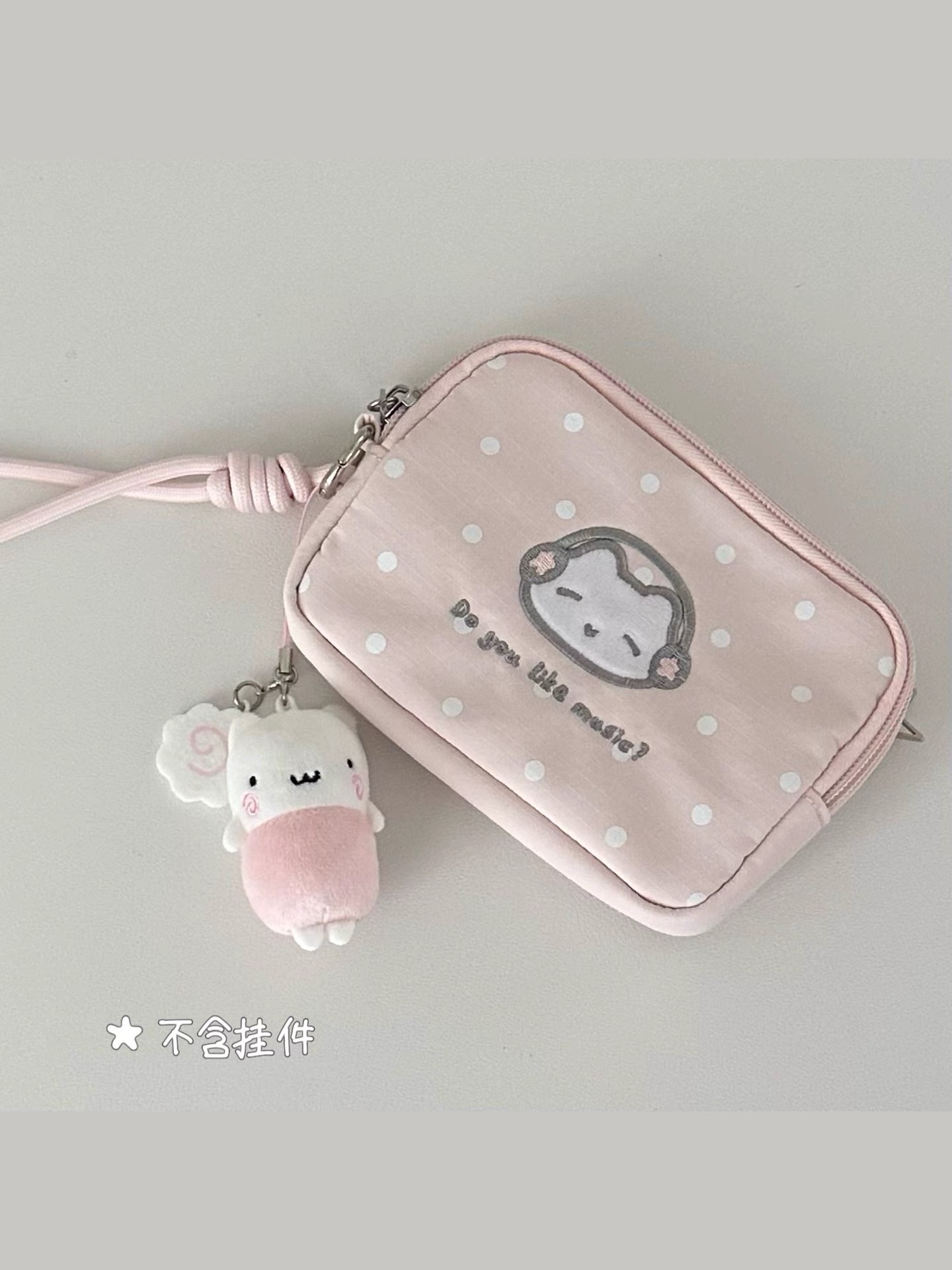 波點耳機貓掛脖護照包卡包