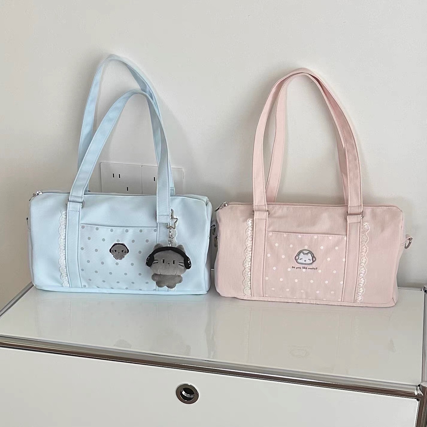 貓貓波點水桶包 2色