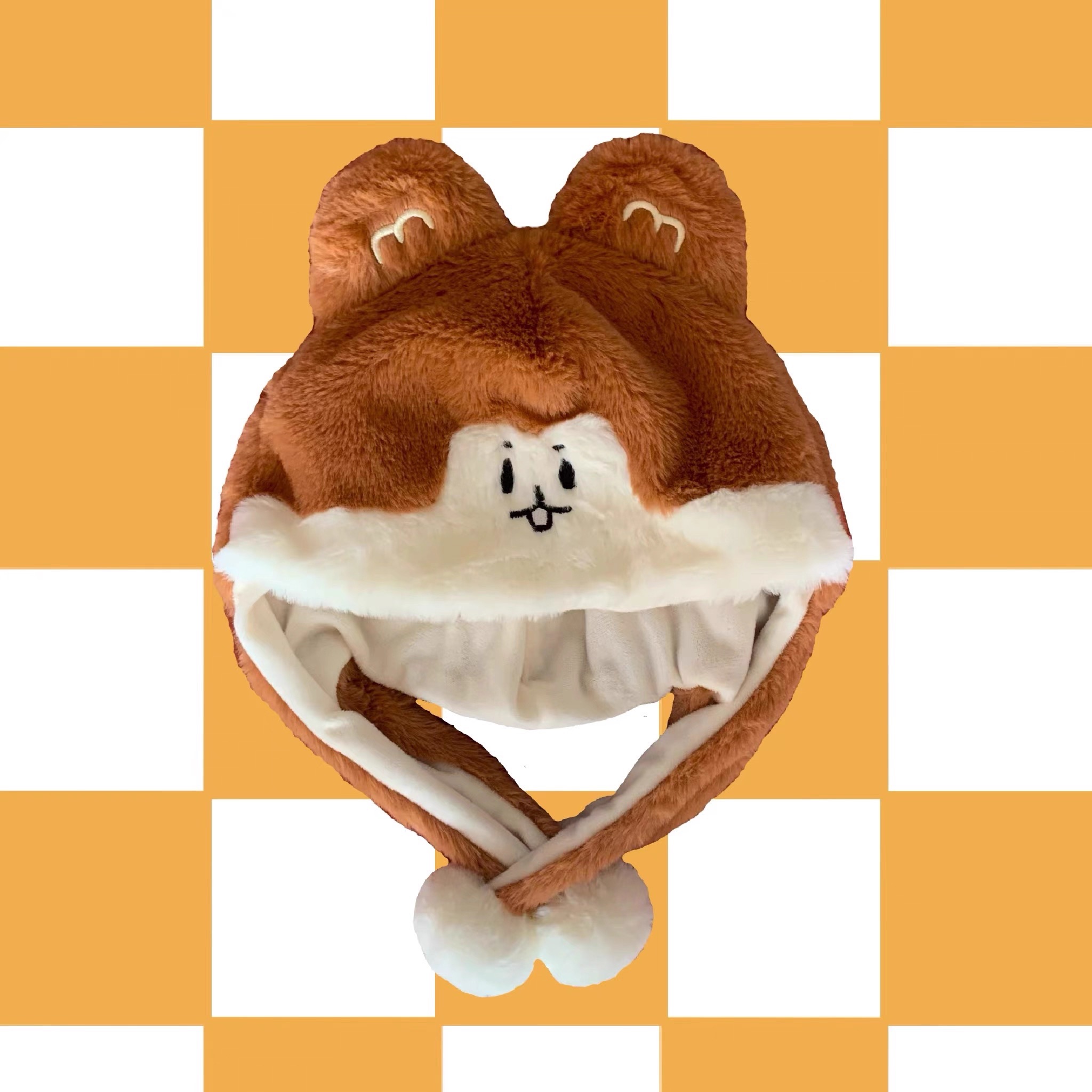 復活款🍀 松鼠popo毛絨帽子