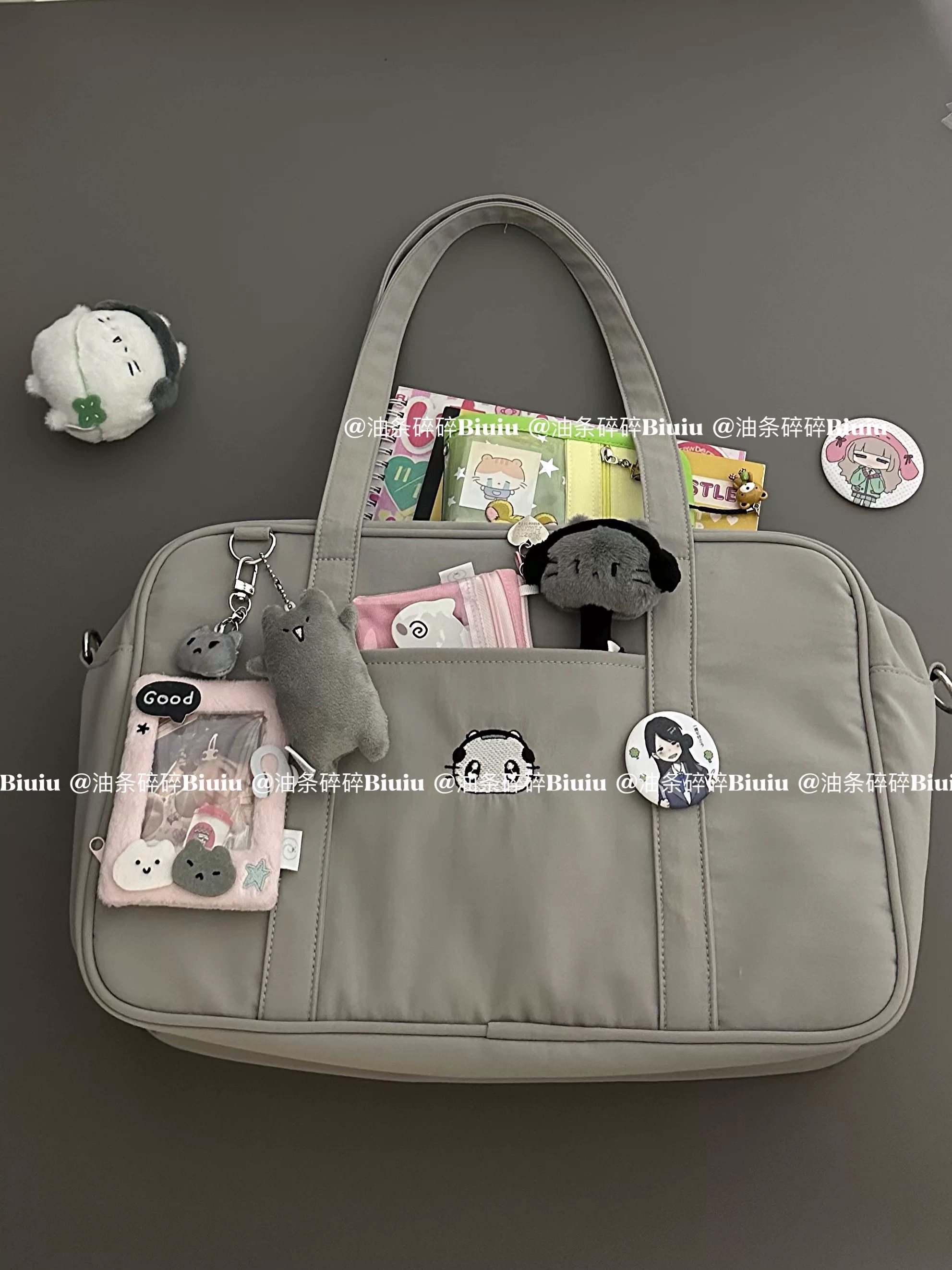 售完斷貨🍀 耳機貓托特包尼龍斜挎包