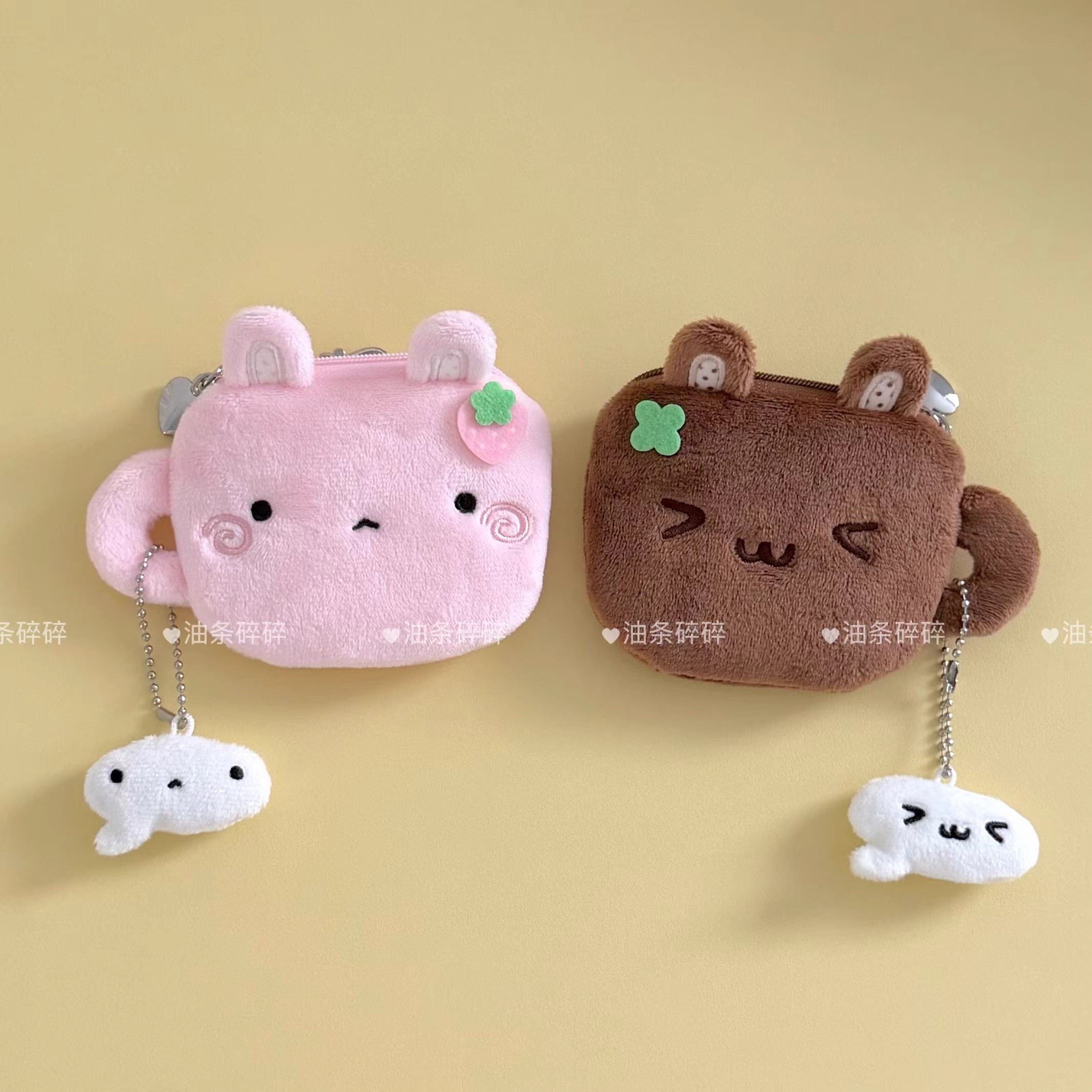 New🌷 小兔咖啡杯毛絨耳機包掛件