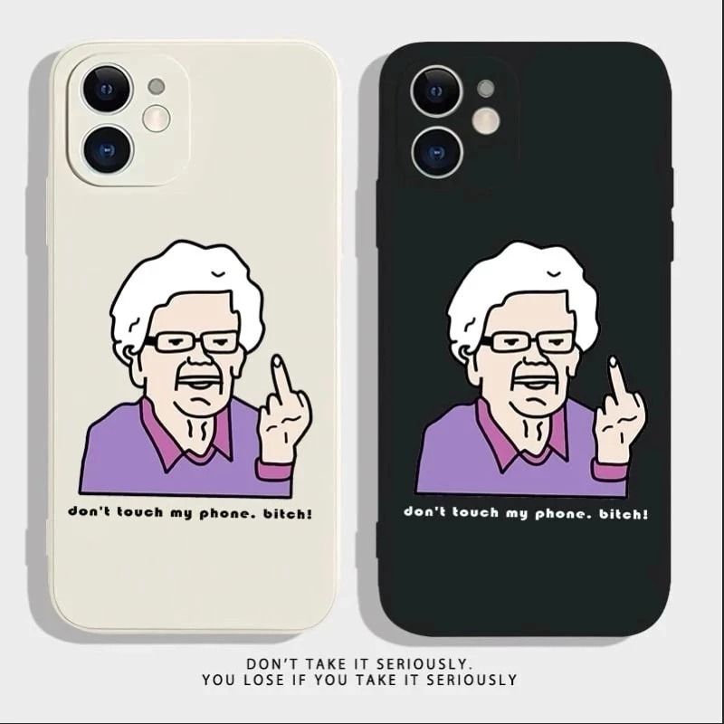 現貨🎈iphone 蘋果 三星 oppo vivo 華為 小米紅米 惡搞阿嬤 bitch 中指手機殼防摔