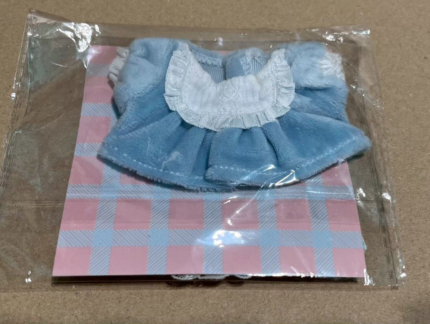 ACOO 水藍洋裝+圍兜（紅圈蕾絲微瑕）（10cm）