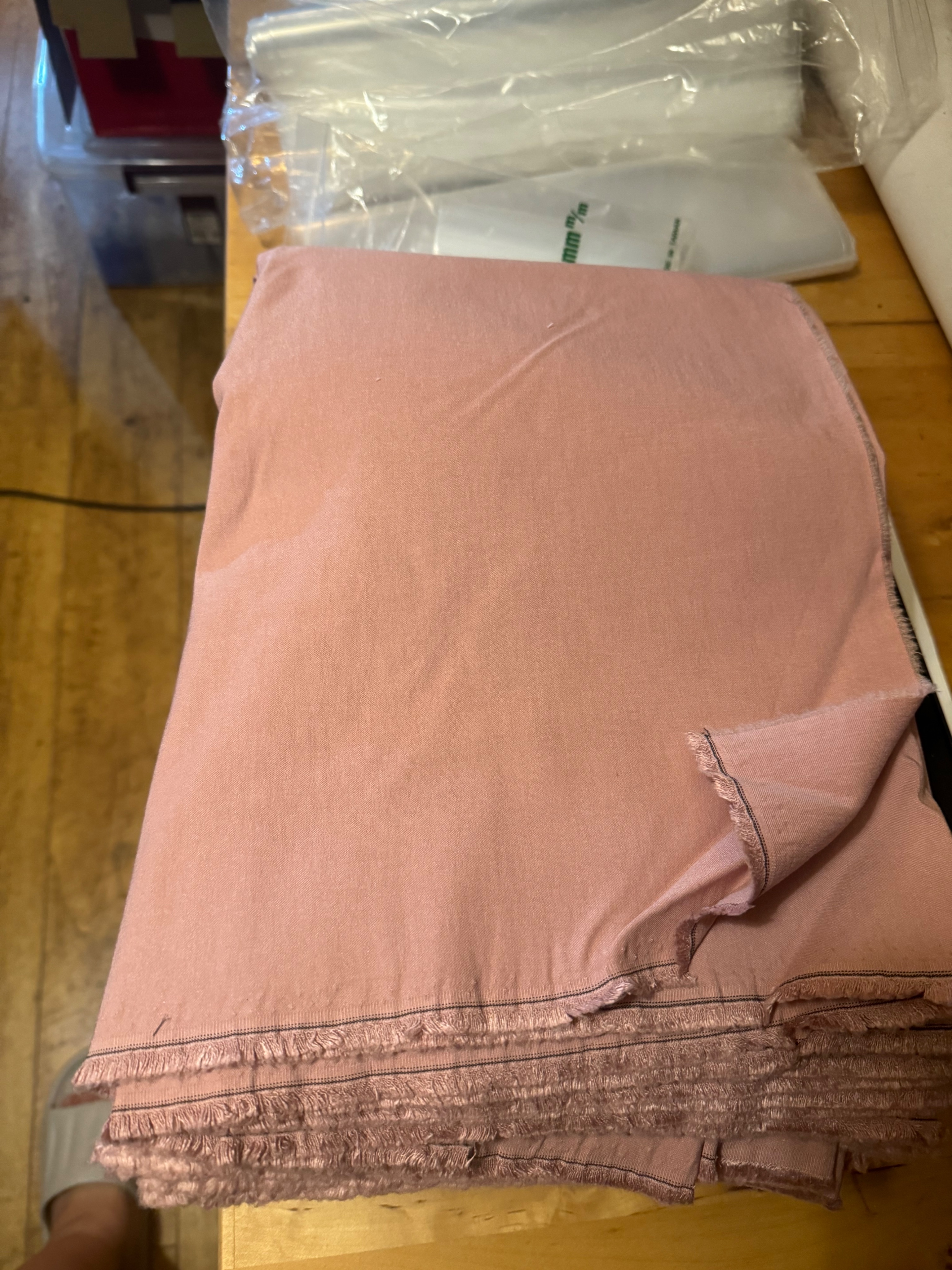 粉紅彈性平織布（含棉）