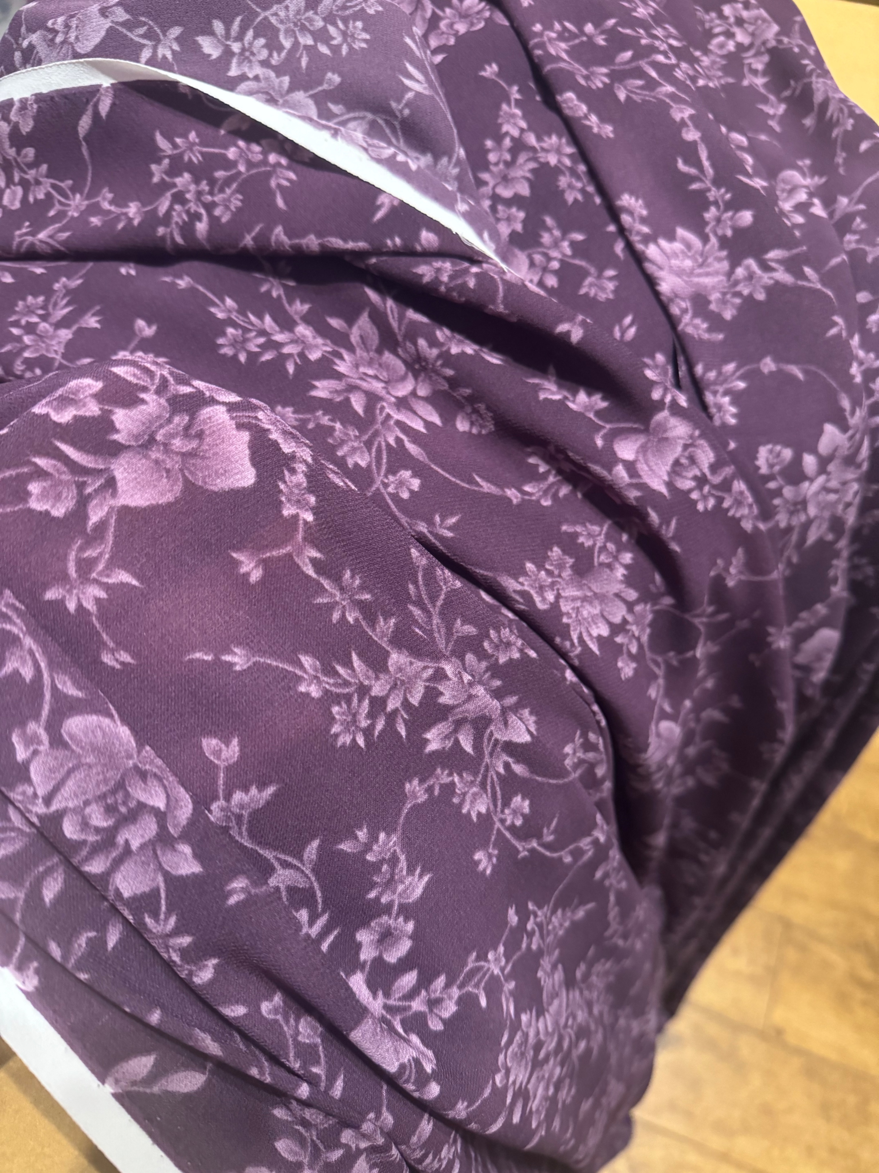紫色印花雪紡（微透）