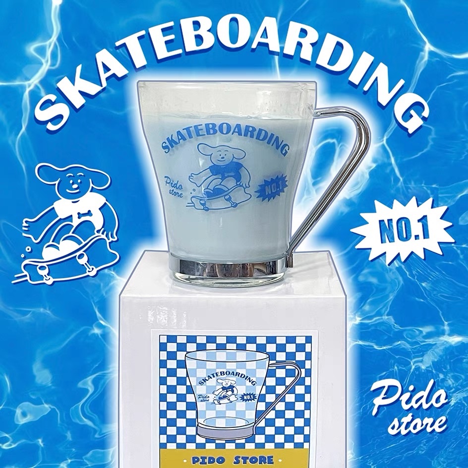 PIDO 滑板狗狗把手玻璃杯