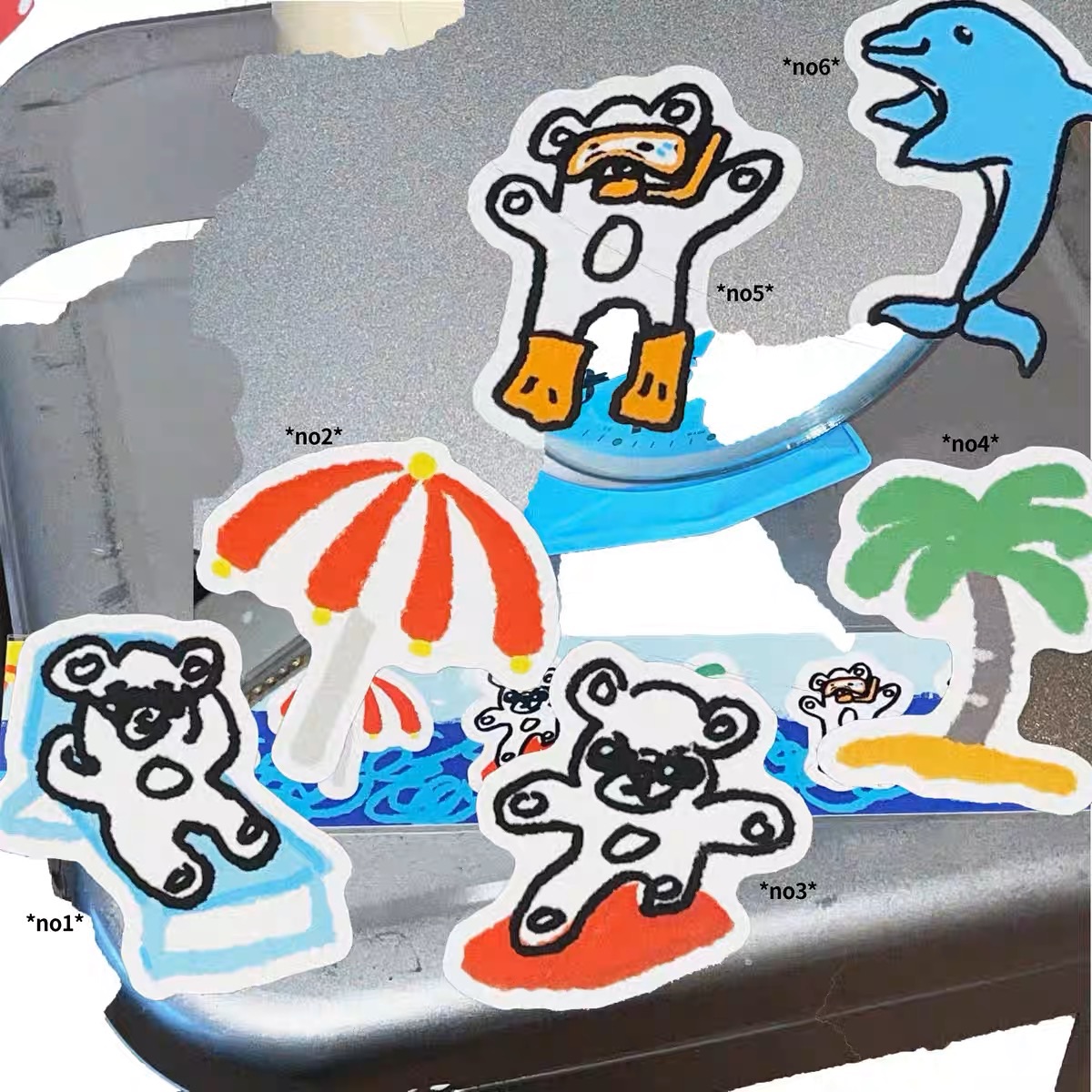Koong0 is bear 夏日大海 貼紙