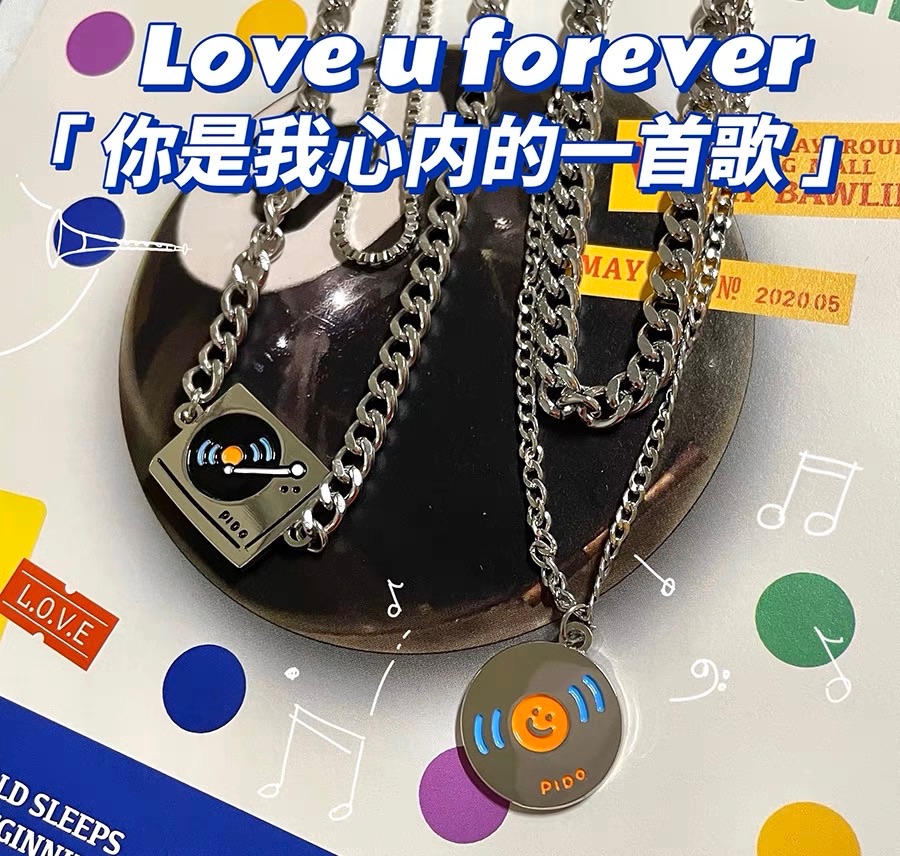PIDO STORE 不鏽鋼不掉色唱片項鍊