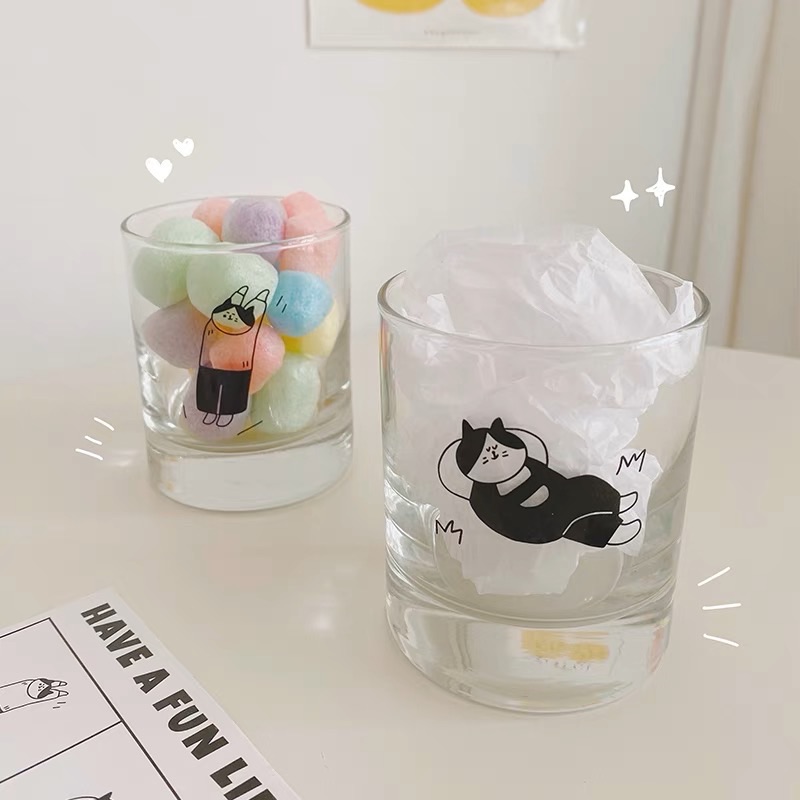 STARRYJUNGLE 貓咪塗鴉玻璃杯
