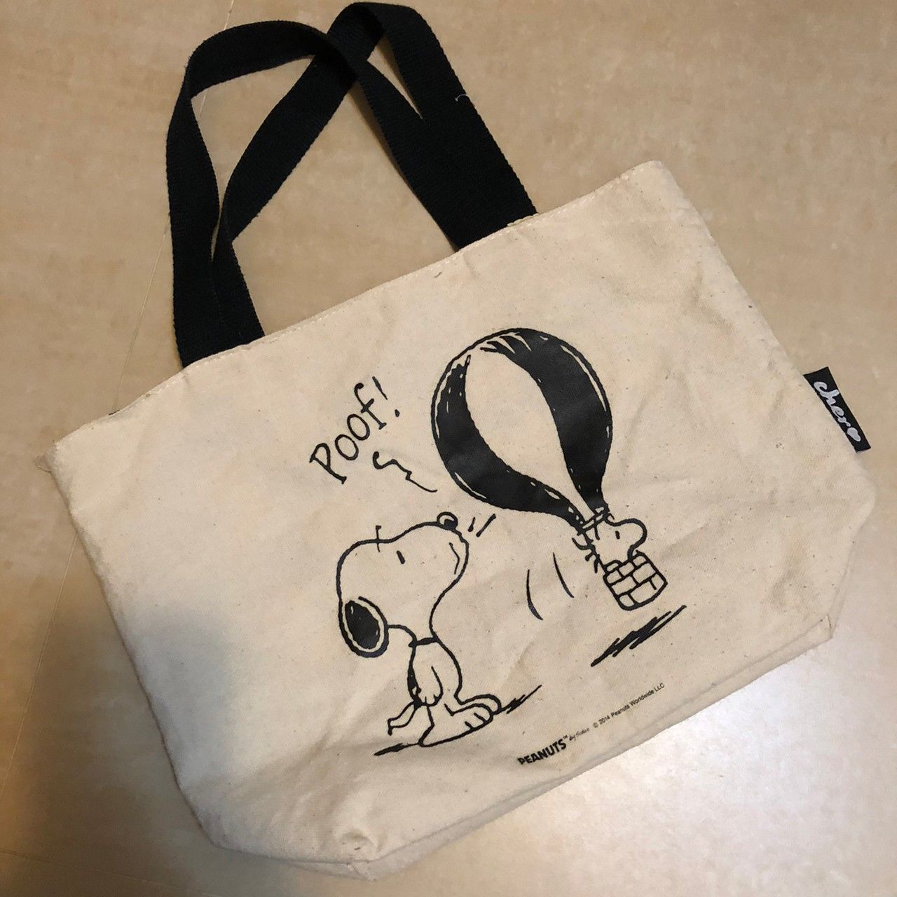 snoopy 黑色提袋 帆布包 提袋/媽媽包 無內帶 防潑水