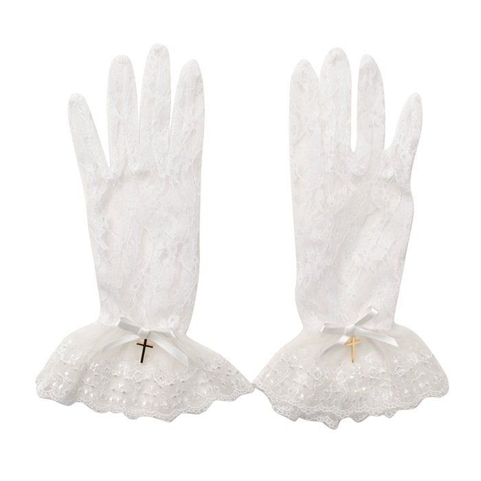 日本 Moi-même-Moitié  白色蕾絲手套
