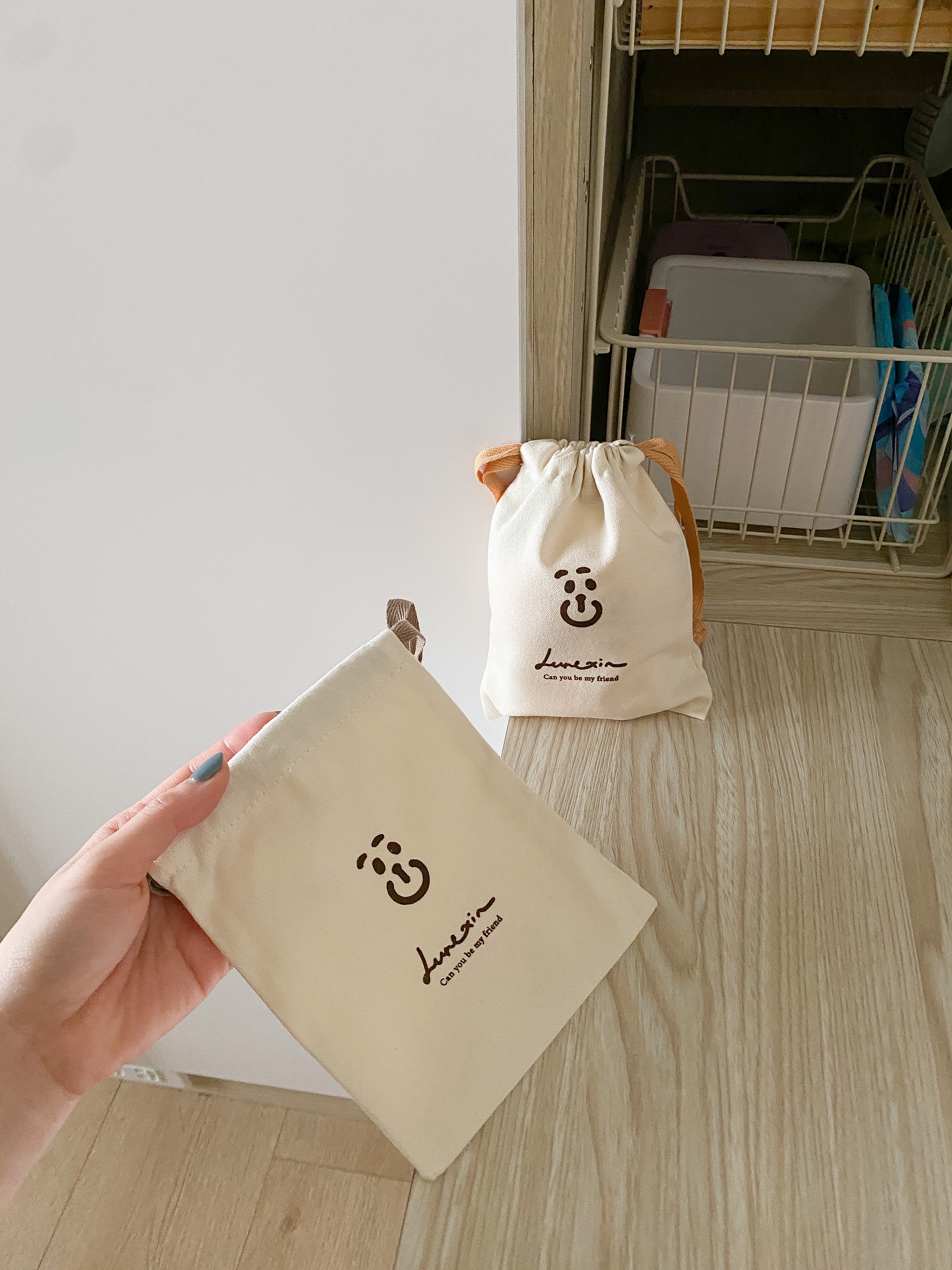 Lunexin無耳貓帆布束口袋（加價購）