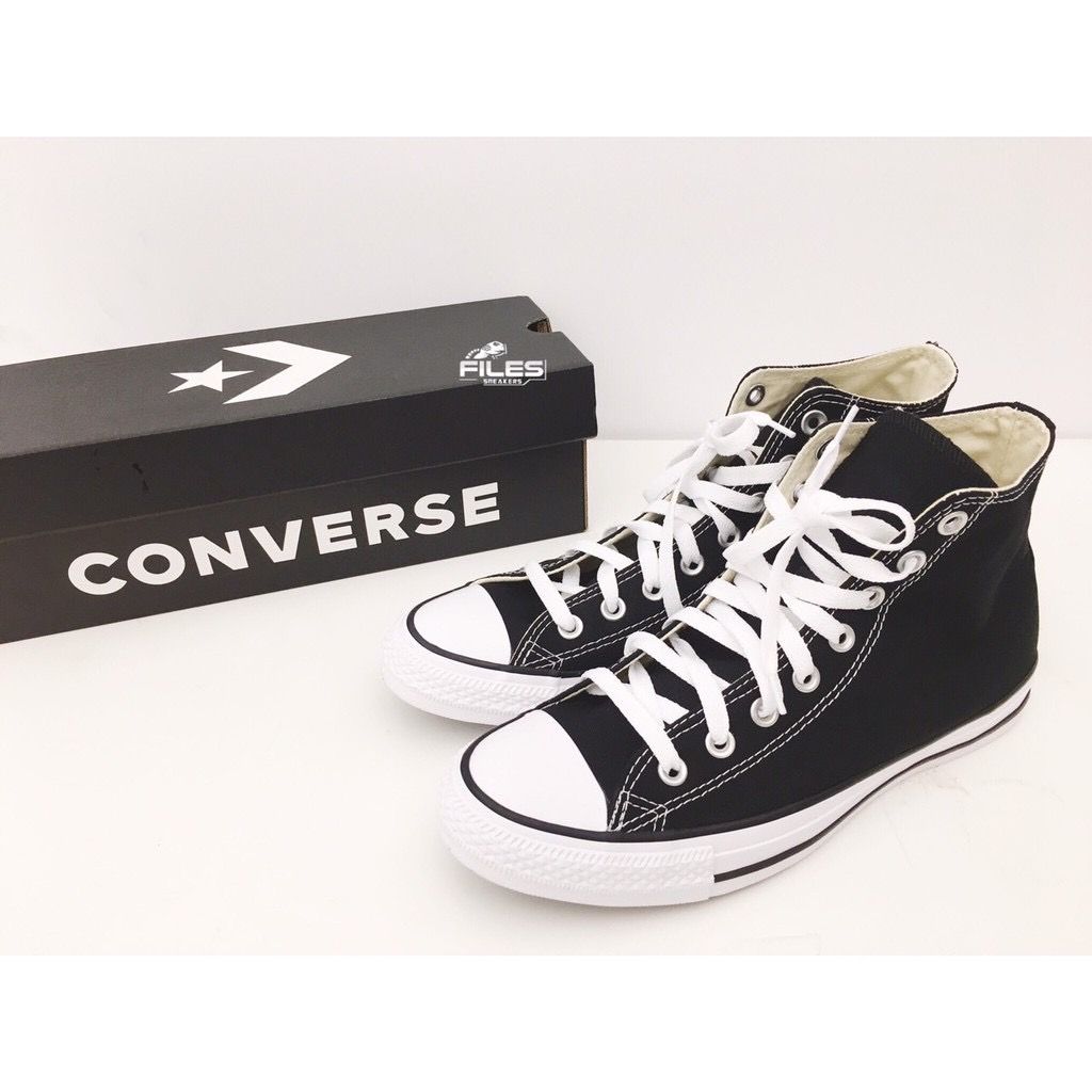 現貨CONVERSE ALL STAR 高筒 黑 白底  經典 帆布鞋 男女 M9160C
