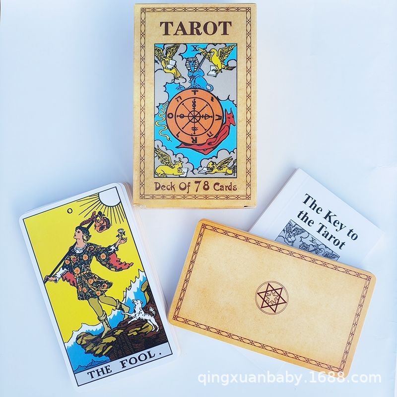 英文原版偉特塔羅牌-Tarot deck of 78 cards 帶說明書 12*7cm 卡牌