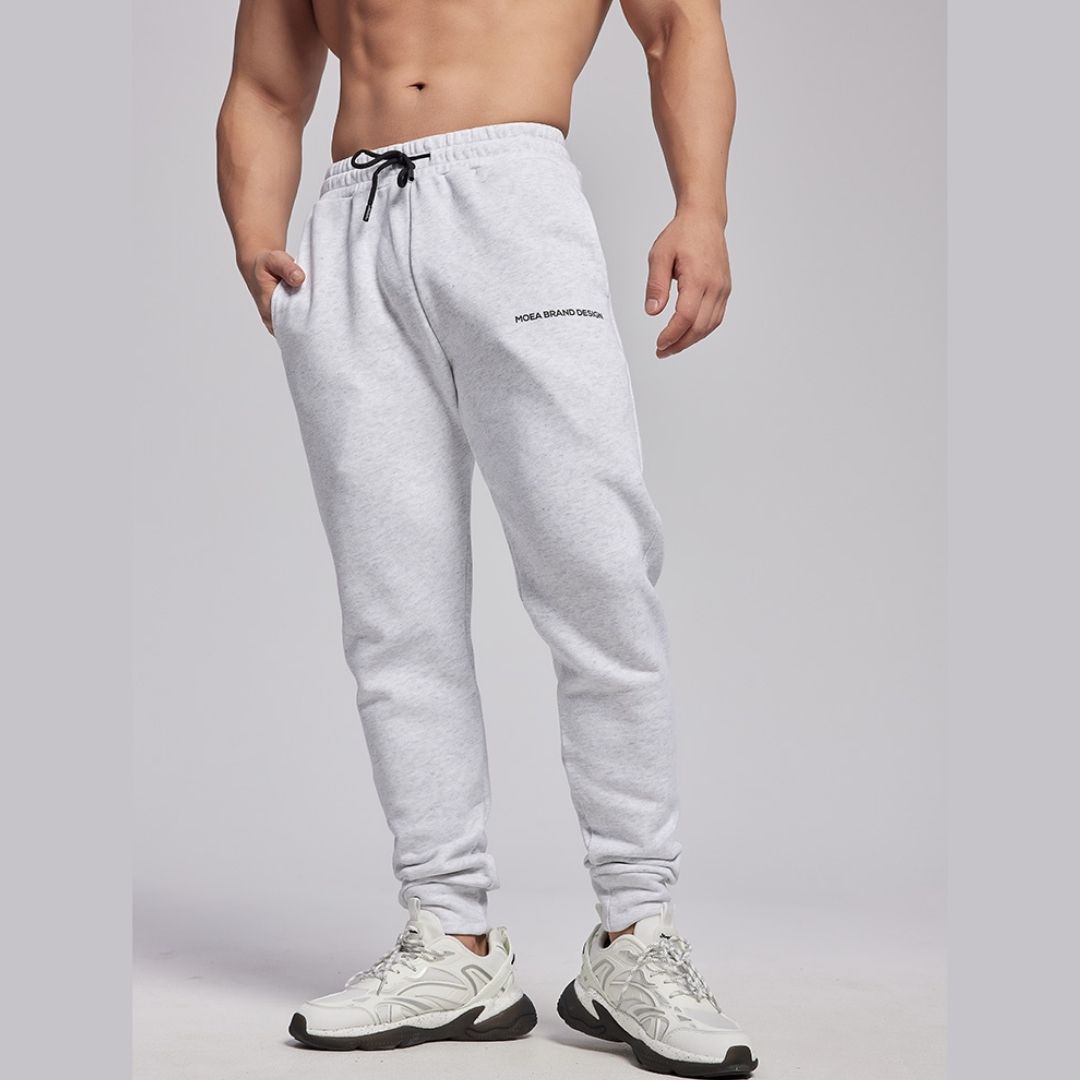 ONE＆FIT- MOEA SPORT 運動純棉長褲-灰色