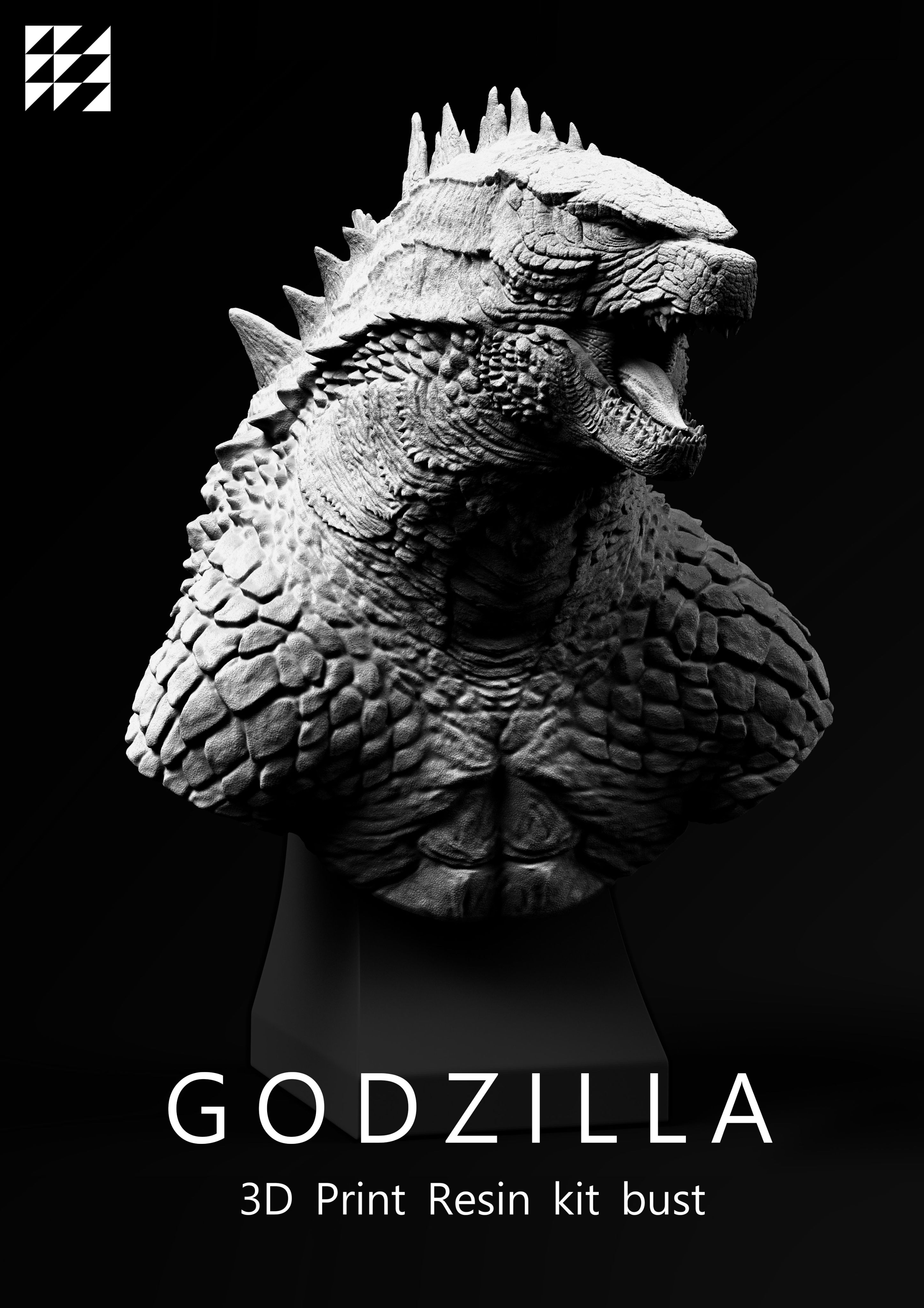 [GK] 4吋 ， 8吋   2014傳奇哥吉拉胸像_ 列印件/白模