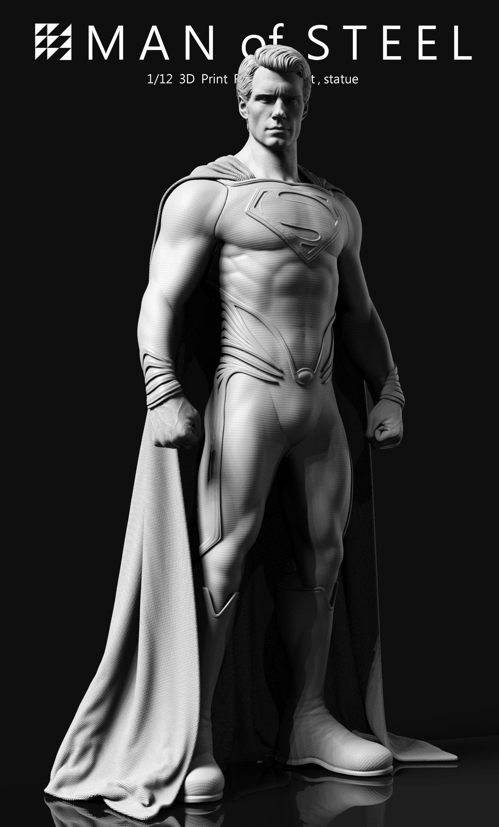 [GK] 超人-鋼鐵英雄 1/12 全身像  （ 3D列印套件，未塗裝白模，需自行組裝上色 ）