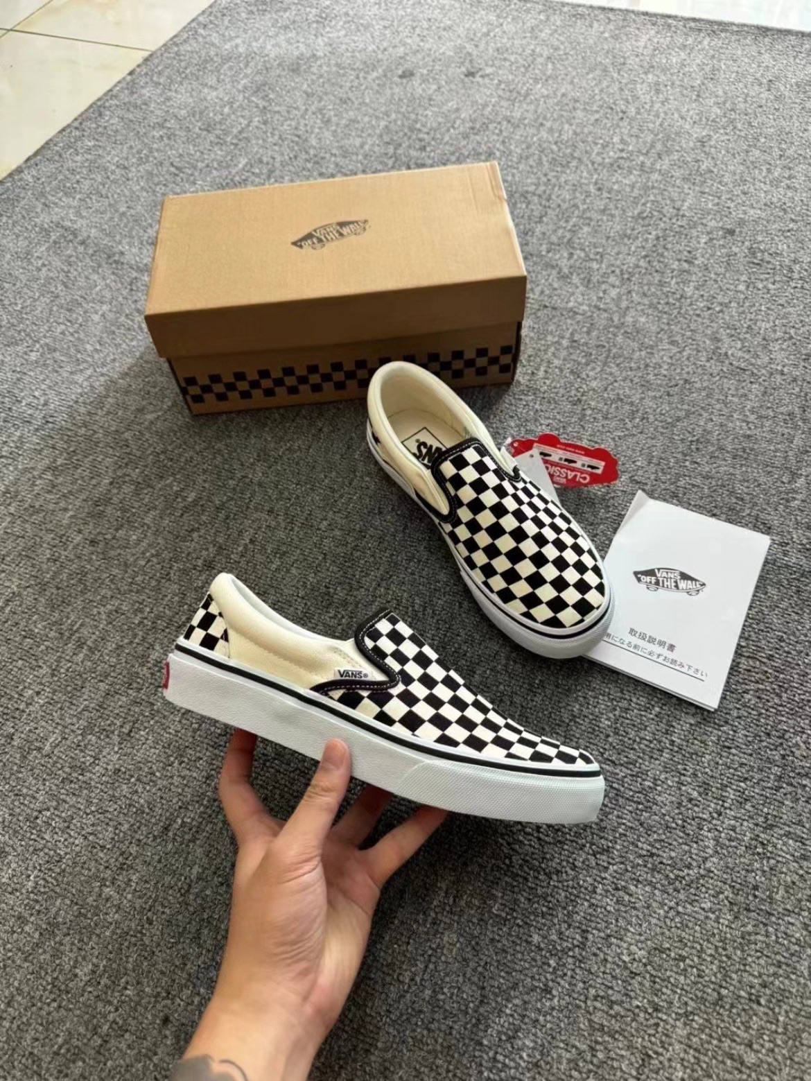 ￼Files -零碼 Vans Classic Slip-On 棋盤格 帆布 小賈斯汀男女鞋