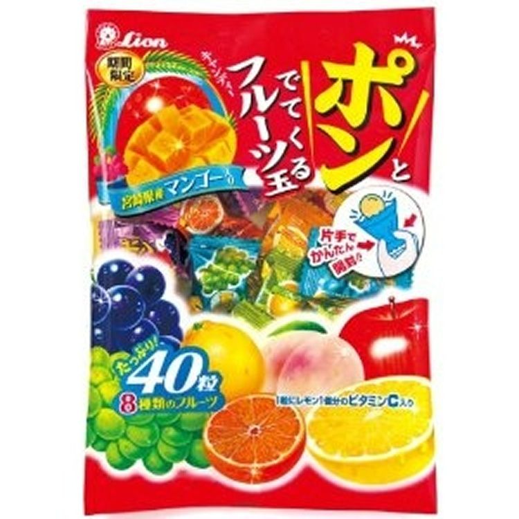 🍨日本Lion獅王🥨 啵啵綜合水果糖🍓🍑🍋 水果糖🍬🍭 硬糖🍬🍇 8種水果風味🍋🍓🍎