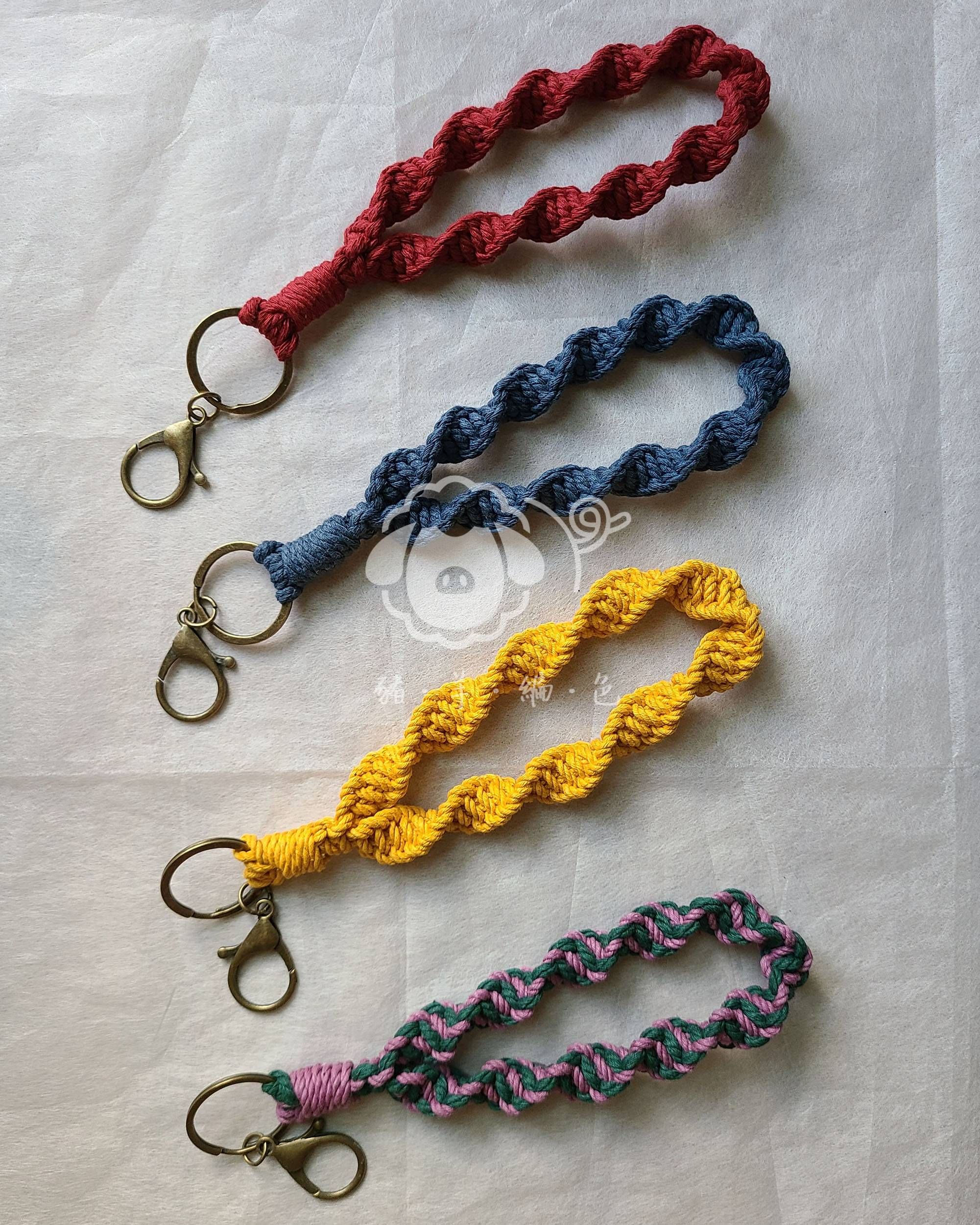🐷豬羊編色🐑【vol.螺旋迷宮】macrame 編織 鑰匙圈 掛繩 吊飾 民族風 掛手腕 DIY 客製 純手作