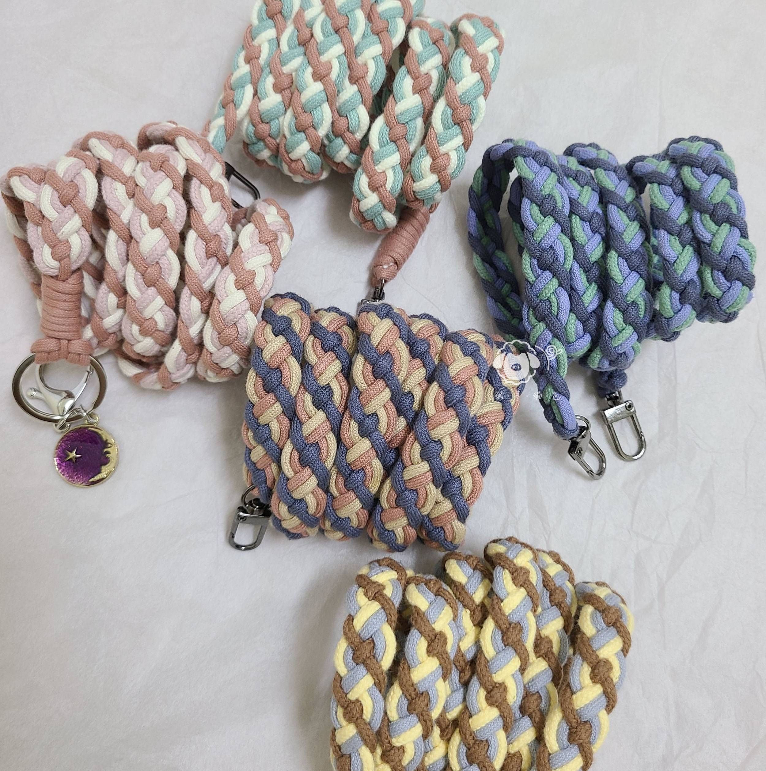 🐷豬羊編色🐑【長款麻花捲】 手機 識別證 掛繩 掛脖 側背 macrame 編織 DIY 可客製 純手作