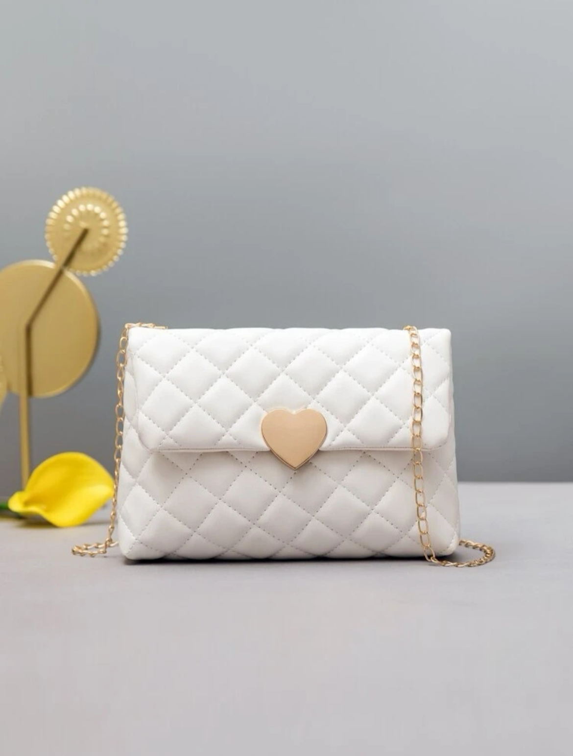 迷你幾何格紋絎縫方形包帶零錢包