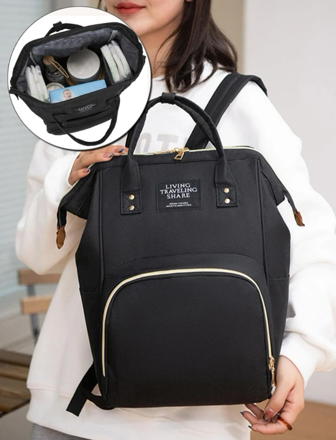 防水、大容量、便攜式嬰兒換尿布台，帶嬰兒用品收納盒 - 送給少女、女大學生、白領完美迎嬰派對禮物，非常適合學校、大學、工