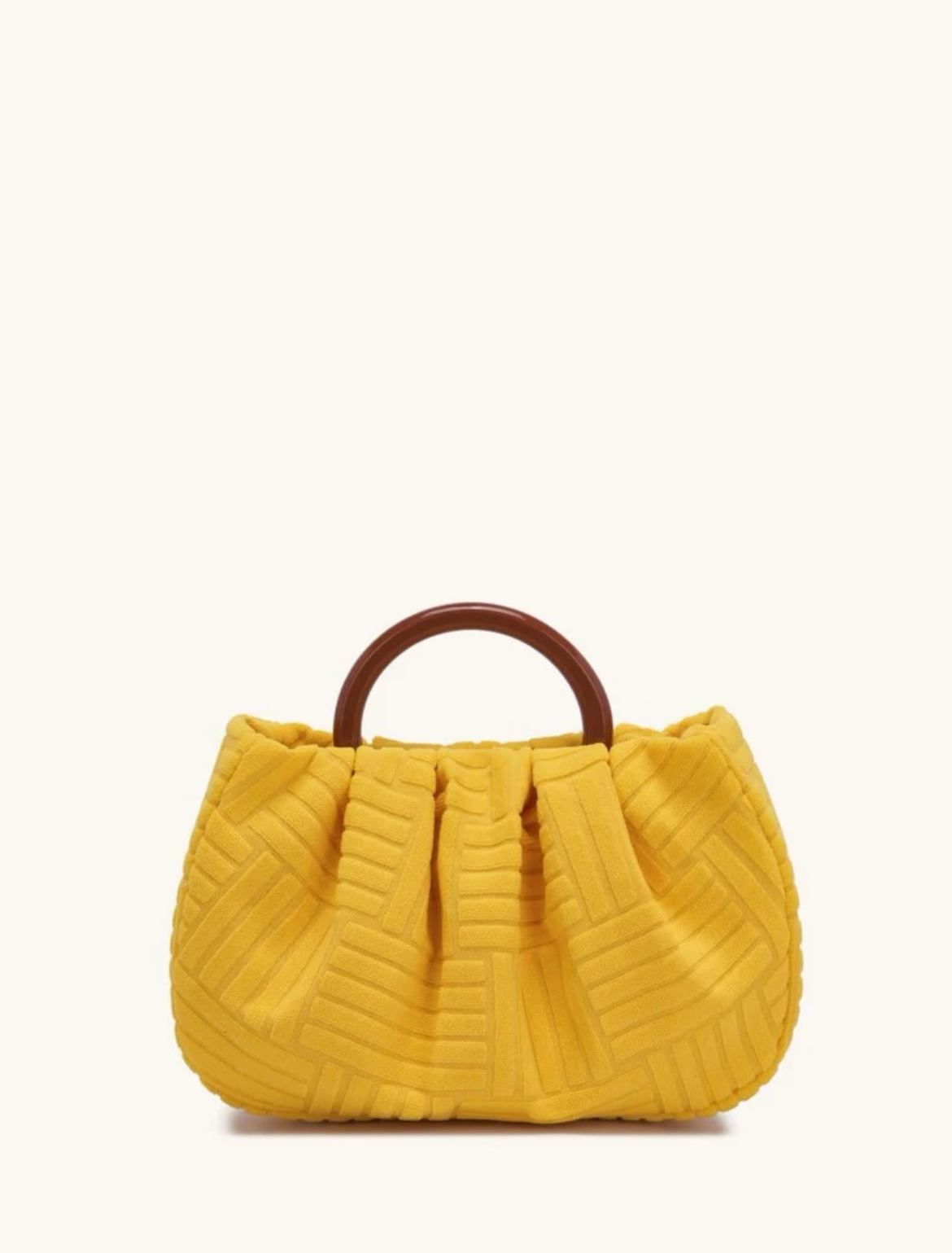 時尚純色褶皺手提包