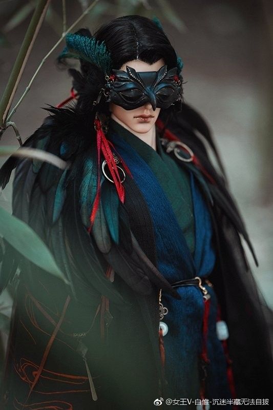 [女王V-白惟]【Q＆C】妖之吟《楚魂鸟》黑色羽毛披肩