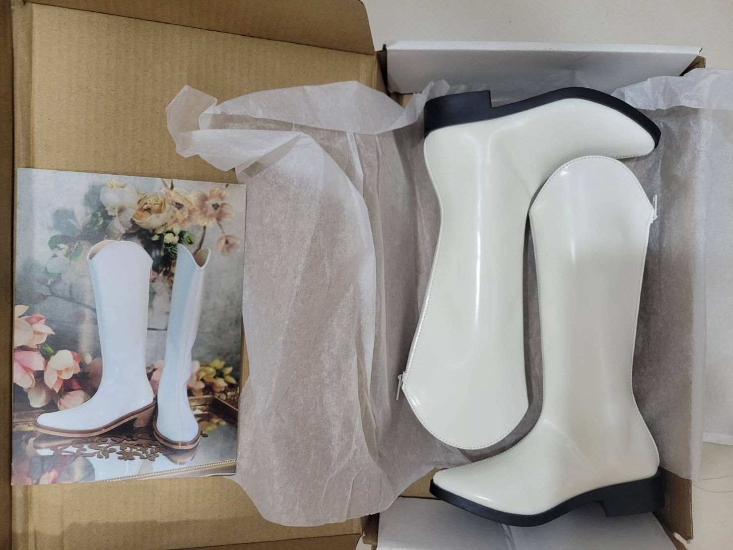 [未知万一] ID75 白色黑底高筒骑士靴