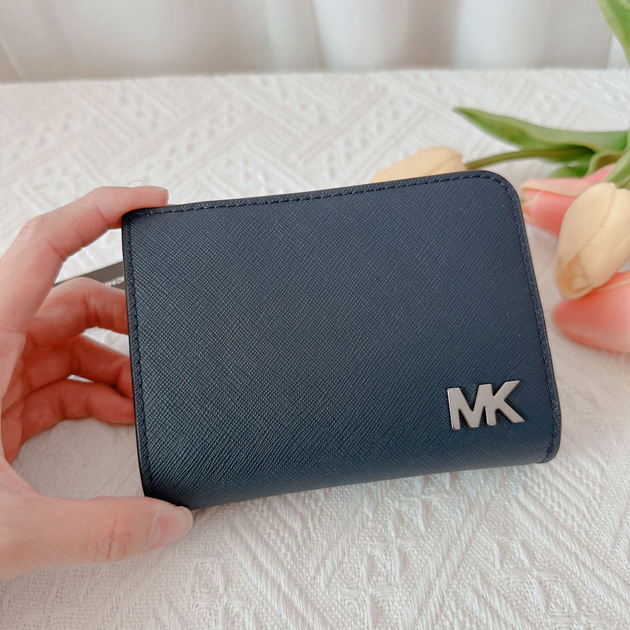 【MK】防刮 立體 logo 零錢 深藍