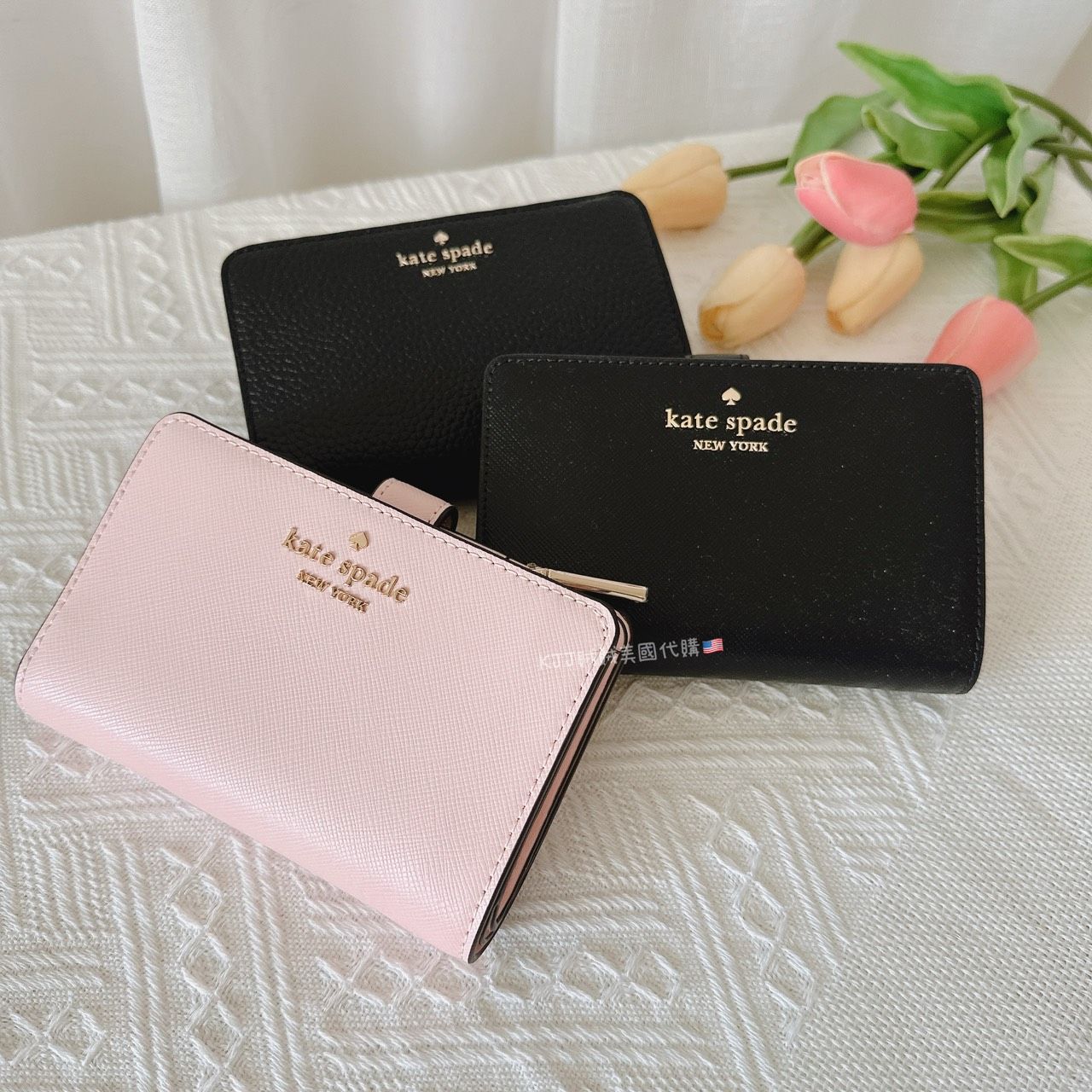 【Kate spade】防刮/荔枝皮 中夾 皮夾 包包