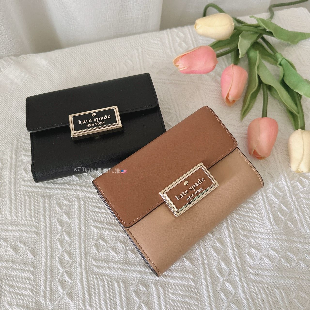 【Kate spade】鐵牌 中夾 皮夾 /防刮 拉鍊 長夾 皮夾 包包